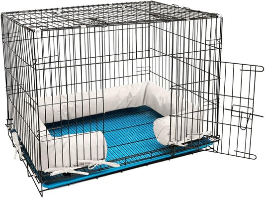Happy Howls Dog Crate Bumper - Dog Cage- Waterproof 1100D Fabric - with Reinforced Ties & Durable Zippers - Fits Front or Side Door Puppy Kennels - Removable Cover (Beige, 36.0" L x 23.0" W) by Unknown