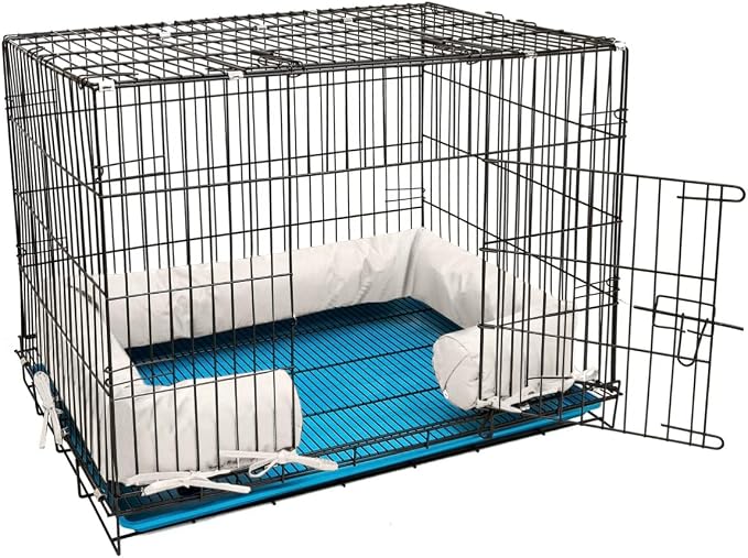 Happy Howls Dog Crate Bumper - Dog Cage- Waterproof 1100D Fabric - with Reinforced Ties & Durable Zippers - Fits Front or Side Door Puppy Kennels - Removable Cover (Beige, 30.0" L x 19.0" W) by Unknown