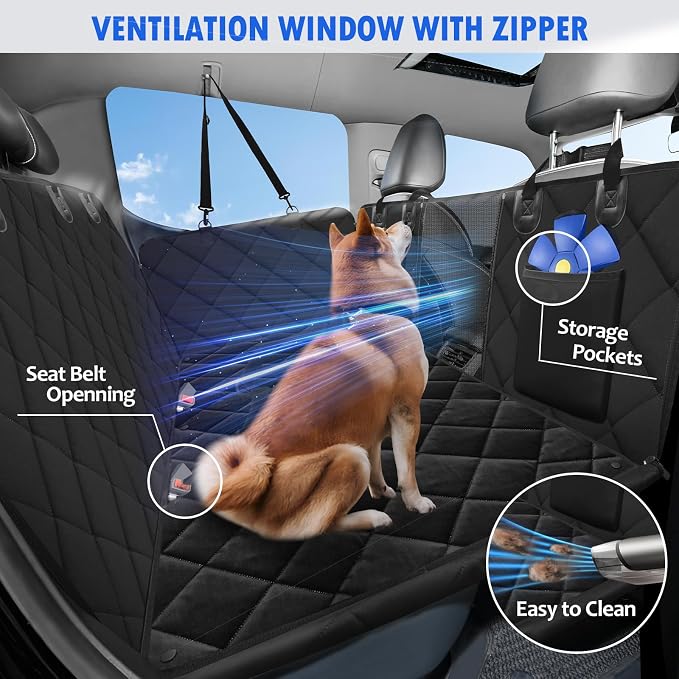 Back Seat Extender for Dogs-Large Space, Hard Bottom Dog Car Seat Cover for Back Seat with Blankets, Sturdy Backseat Extender for Dogs, Waterproof Dog Hammock for Car, SUV, Truck - Image 5