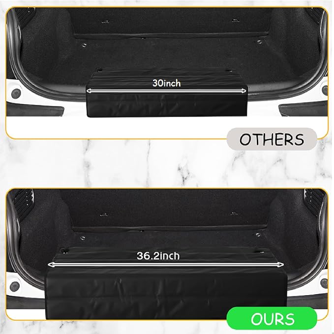 Tinideya Large Rear Bumper Protector for Cars 36 x 25 Inch Bumper Guard Foldable Protective Mat Dog Blanket Cargo Liner Preventing Scratches While Unloading and Loading for SUV Van Truck Vehicle - Image 3
