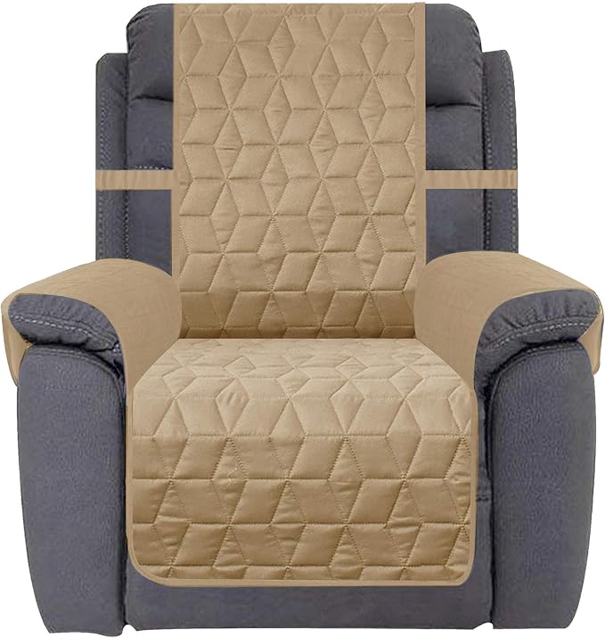 Ameritex Waterproof Nonslip Recliner Cover Christmas Decor Stay in Place, Dog Couch Recliner Cover Furniture Protector for Pets and Kids (Sand, 30'') by Ameritex