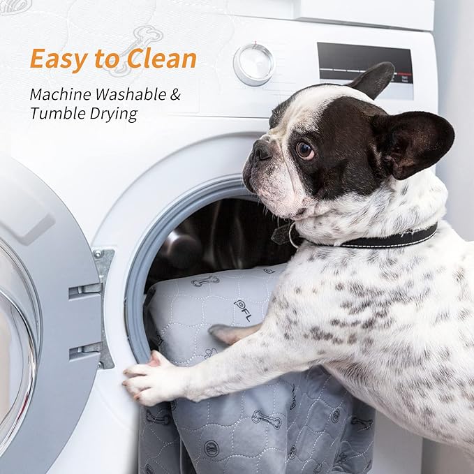 Reusable Puppy Pads, 24x36 Washable Pee Pads for Dogs with Non-Slip Bottom | Whelping Mats, Waterproof, Bone Print, puppy training pads, Absorbency, Leakproof, Machine Washable, Quick Dry, Housebreaking - Image 6