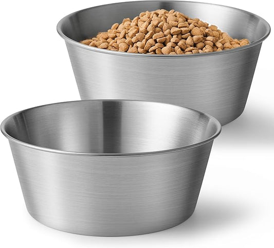 Heavy-Duty Stainless Steel Dog Bowl - Food Grade 304, Rustproof & BPA Free - Easy to Clean, Dishwasher Safe -Large (64oz, 8 Cups) Sizes for Dogs 80-110lbs by Wellbro
