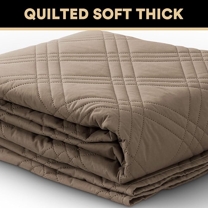 PrinceDeco Waterproof Dog Blanket Bed Cover Washable Pet Couch Cover Non-Slip Couch Covers for 3 Cushion Couch Sofa Pet Friendly,Taupe,47x68 Inch - Image 5