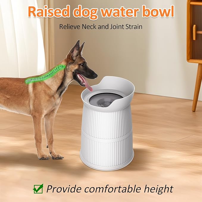 Salodal Elevated Dog Bowls Large Sized,15.4in High Raised Stand,4.4L No Spill Dog Water Bowl,Stainless Steel Bowl,Adjustable,Non-tip,Non-Slip, Water Dispenser for Large Medium Pets - Image 5