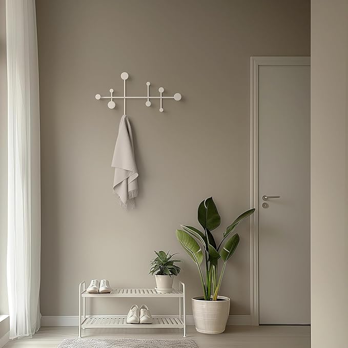 Kazai. 'Sval' Wall Wardrobe | Minimalist Coat Hook Design from Berlin | Modern Metal Wall-Mounted Coat Rack/Hooks | White - Image 5