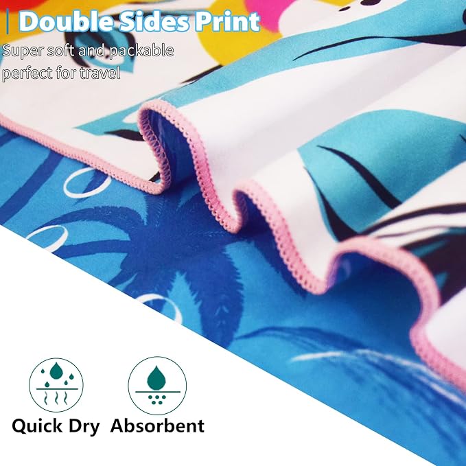 TwoYek Microfiber Beach Towel Extra Large 71x32 inches Floral Print | Thin & Lightweight, Sand Free, Super Absorbent Quick Dry, Oversized Towel for Beach Bath Pool Swim Travel Accessories Gifts - Image 7