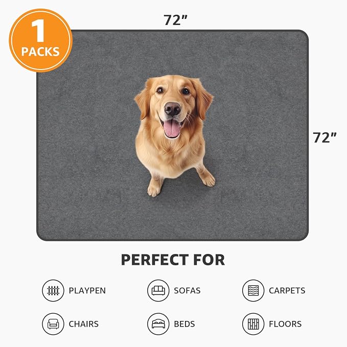 Washable Pee Pads for Dogs 72x72 Extra Large, Non-Slip, Leakproof Dog Mat | Waterproof, Reusable Whelping Pads, for Potty Training, Playpen, Whelping, Senior Dog Incontinence, Order Control, Fast Dry - Image 7