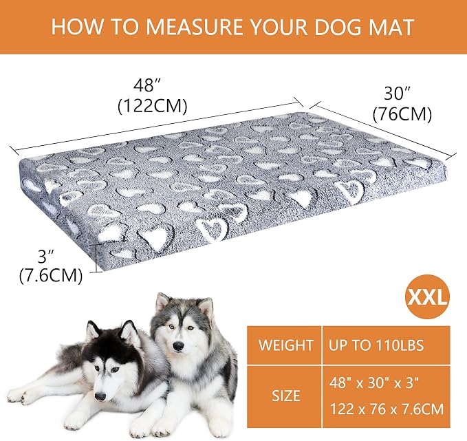 VANKEAN Reversible Cool/Warm Crate Mat Waterproof Washable Firm S-XXL Grey - Image 2