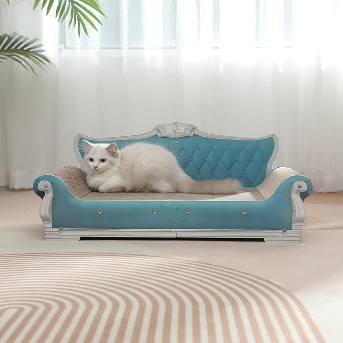 Cat Sofa Shape Scratch Pad for Large Medium Small Indoor Cats,Larger-Sized Recyclable Reversible Cardboard Cat Couch for Resting Claw Grinding and Playing - Image 6