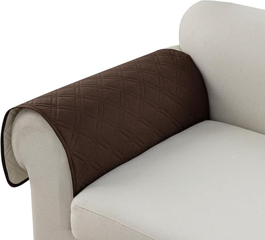 Genina Sofa Armrest Cover, Anti-Slip Armchair Slipcovers for Dogs Cats Pet, Water Resistant Couch Arm Cover for Backrest Recliner Loveseat, L Shaped Sofa, 23.6 x 27.5 Inches（2 Pieces） by Genina