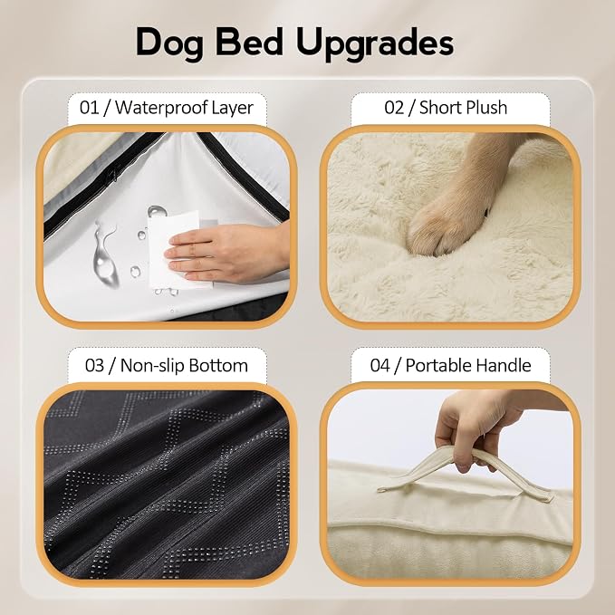 MEKIY Jumbo Orthopedic Waterproof Dog Bed with Sides for Extra Large Dogs | Egg Crate Foam, Waterproof Liner, Anti-Slip Bottom, Space-Saving, Perfect for Corners and Sofa Edges, 42 x 42 Inch - Image 5