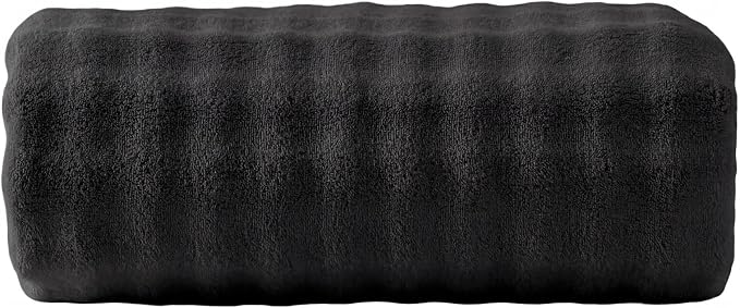 Bath Sheets Set 40x80 Inches Microfiber Extra Large BathTowels Super Soft Absorbent Quickly Dry Shower Towels for Bathroom (Black,PK 1) by FITIFINE