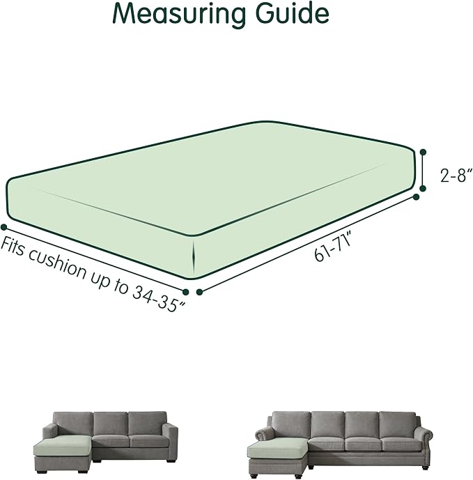 Hokway Velvet Couch Cushion Covers Chaise Cover Water Resistant Seat Covers Stretch Sofa Cushion Protector(Chaise, Brown) - Image 3