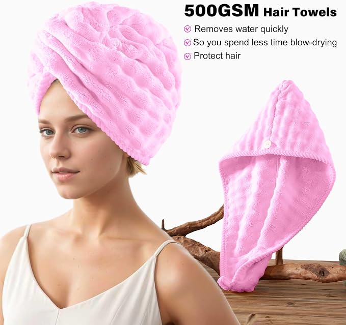 COZYART Lint Free 8 Pcs Bathroom Towels Set Ultra Soft Microfiber Pink | Ultra Fluffy, Thick, Highly Absorbent, Quick Dry, No Shedding, No Pilling, Fade Resistant, Durable, Long-lasting - Image 4