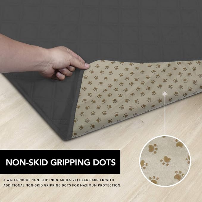Easy-Going 100% Waterproof Dog Bed Cover, Non-Slip Pet Blanket for Furniture, Washable Couch Cover, Repleasement Sofa Cover (96x82 in, Dark Gray) - Image 3