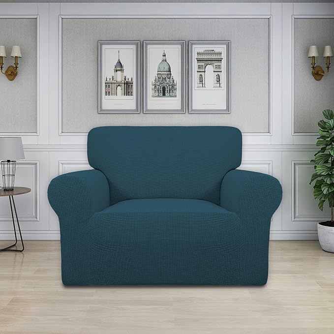 Easy-Going Stretch Oversized Chair Slipcover with Arm Washable Deep Teal | 1-Piece Large chair covers armchair Furniture Protector for Living Room chair and a half cover Soft For Kids, Pet. - Image 2