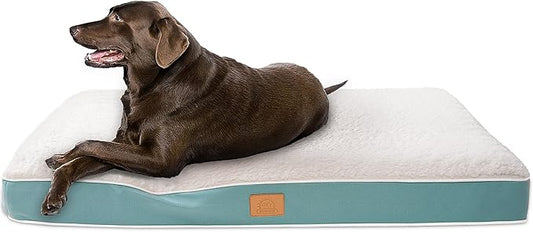 Sunheir Washable Orthopedic Extra Large Dog Bed, Waterproof Dog Crate Bed | Big Removable Cover, Egg Crate Foam Support, Anti-Slip Bottom, Machine Washable Soft Pet Bed Mat for Crate, 44" Blue by SUNHEIR