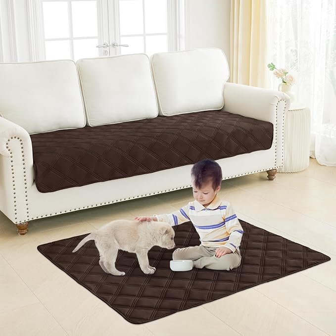 Smiry Waterproof Dog Bed Cover, Reversible Pet Blanket for Sofa Couch | Soft Washable Dog Blanket, Leakproof Couch Cover for Dogs Cats & Furniture Protection, 40x70, Chocolate/Chocolate - Image 7