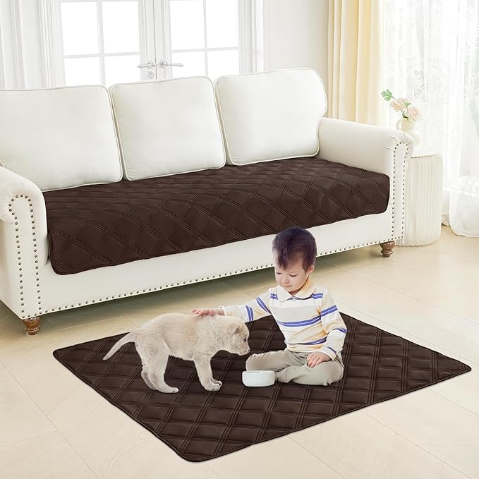 Smiry Waterproof Dog Bed Cover, Reversible Pet Blanket for Sofa Couch | Soft Washable Dog Blanket, Leakproof Couch Cover for Dogs Cats & Furniture Protection, 30x70, Chocolate/Chocolate - Image 7