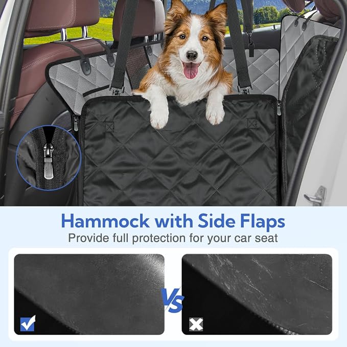 Kytely Heavy Duty Dog Car Seat Cover, 100% Waterproof & Scratch-Proof Backseat Protector with Mesh Window – Non-Slip Hammock for Cars Trucks SUVs, Keep Seats Clean & Dog Comfortable - Image 3
