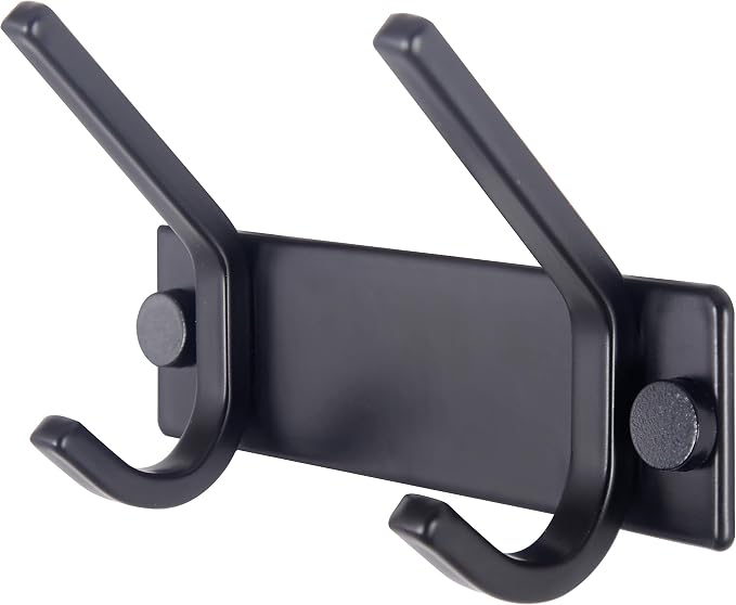 WEBI Coat Rack Wall Mounted,2 Coat Hooks for Hanging Coats,Hook Rack Hook Rail Coat Hanger Wall Coat Rack with Hooks for Clothes,Jacket,Black by WEBI