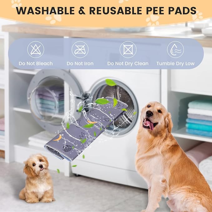 UPSKY Washable Pee Pads for Dogs 1 Pack 72” x 72” Reusable Puppy Pads Waterproof Pet Training Pads, Non-Slip Dog Mats Fast Absorbent Whelping Pads for Playpen, Potty, Crate, Bed - Image 5