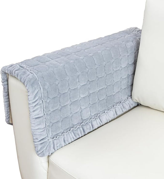 Couch Cover Couch Arm Covers Non Slip Sofa Arm Covers for Dogs Washable Armchair Cover Couch Protector Backrest Cover Sofa Slipcover for Recliner,Velvet,Gray,28''x28''(Only 1 Piece) by TAOMOCASTL