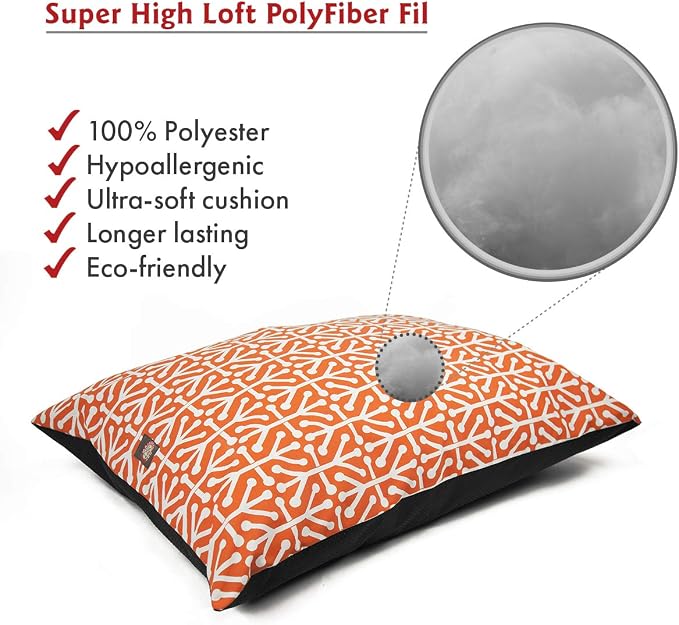 Majestic Pet Large Rectangle Dog Bed - Washable, Non-Slip, Comfy Crate Pillow for Large Breeds - 46 x 35 Inch Kennel Bed - Aruba Orange - Image 3