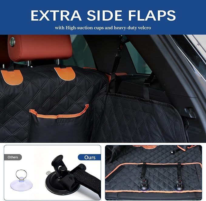 SUV Cargo Liner for Dogs,Waterproof Dog Trunk Cover with Side Flaps | Material: Waterproof PU Leather | Protection: 12.60" Side Flaps & 17.72" Bumper Flap | Fit: Most SUVs | Non-Slip Design - Image 5