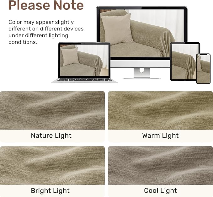 2 Pieces Sectional Couch Covers L Shaped Cover XXXL Quicksand | Thick Washable Fabric for L Shaped Sectional Sofa, Anti-Pet Hair, Stain & Wear Resistant, Easy Care & Installation - Image 8