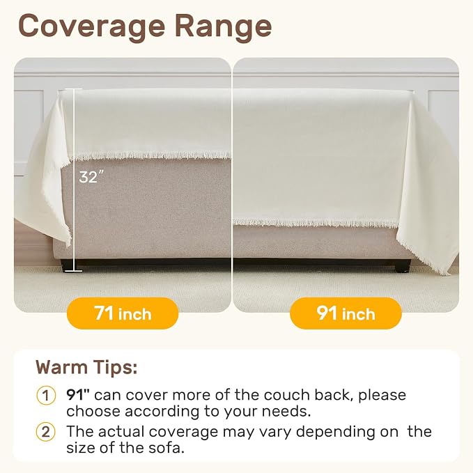 2 Pieces Sectional Couch Covers L Shaped Cover L Cream White | Thick Washable Fabric for L Shaped Sectional Sofa, Anti-Pet Hair, Stain & Wear Resistant, Easy Care & Installation - Image 5