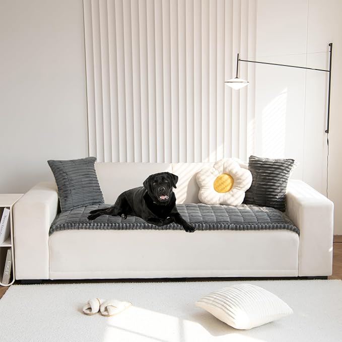 Mivnue Pet Couch Cover, Couch Covers for Dogs, Washable Dog Sofa Covers Couch Protector, Fuzzy Non Slip Couch Slipcover Pet Friendly (Dark Grey, 27.6" x 59.1") - Image 2
