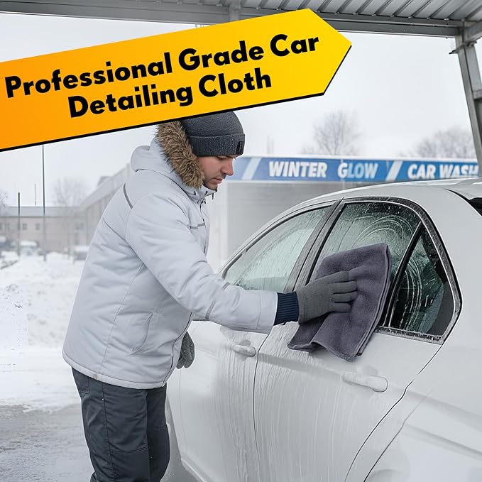 Nuenen Microfiber Cleaning Cloths for Cars 16 x 16 Inch Ultra Absorbent Car Towels Drying Reusable Cleaning Supplies House Kitchen Window Microfiber Towel (Gray,60 Pcs) - Image 3