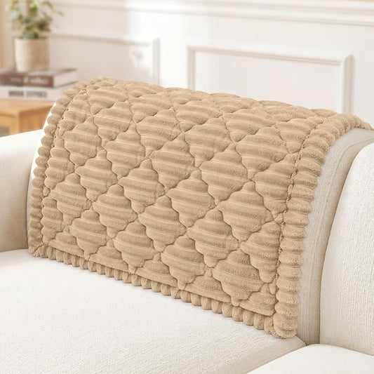 Smiry Couch Cover for Dogs Washable, Non Slip Fuzzy Pet Sofa Protector | Soft Thick Furniture Cover for Sofa, Loveseat and Sectional, Scratch & Pet Hair Resistant (Khaki, 35.4" x 35.4") by Smiry