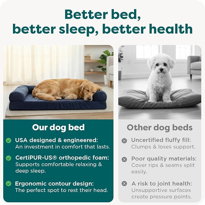 Furhaven Orthopedic Dog Bed for Large/Medium Dogs w/ Removable Bolsters & Washable Cover, For Dogs Up to 55 lbs - Plush & Velvet Waves Perfect Comfort Sofa - Celadon Green, Large - Image 7
