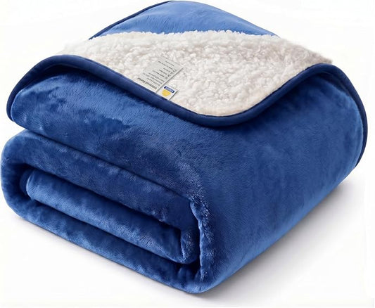Sunheir Waterproof Dog Blankets for Small Dogs - Puppy Blanket Washable for Couch Protection, Soft Sherpa Fleece Cat Throw Blanket to Prevent Urine Leaks & Protects Furniture, 25"X 35", Blue by SUNHEIR