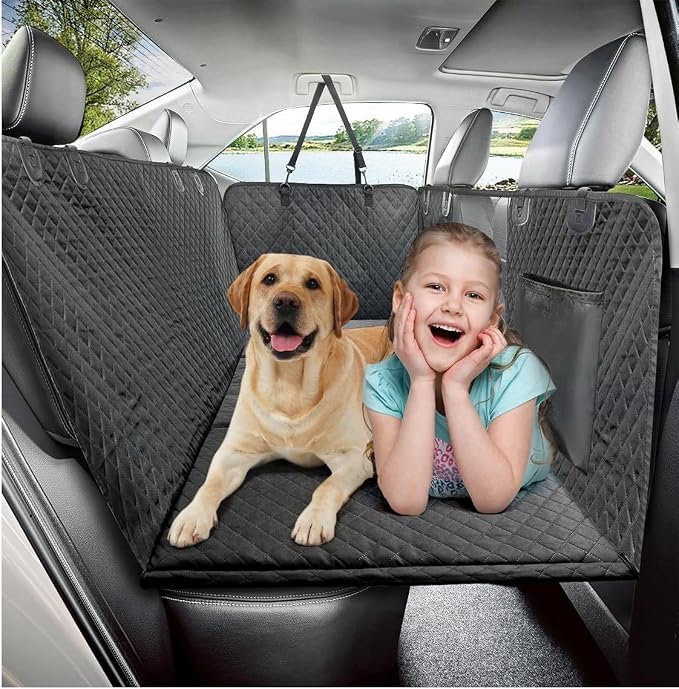 Vailge Dog Car Seat Cover for Trucks,Large Back Seat Extender for Dogs,Waterproof Non Inflatable Hard Bottom Dog Seat Cover for Trucks F150, RAM1500,Silverado,GMC Sierra by VAILGE