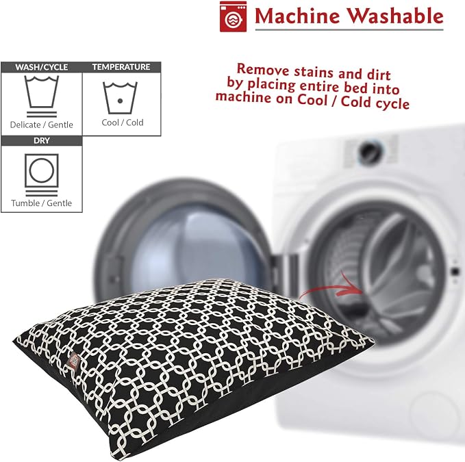 Majestic Pet Rectangle Medium Dog Bed Washable – Non Slip Comfy Pet Bed – Dog Crate Bed Super Value Pillow Dog Bed – Dog Kennel Bed for Sleeping - Dog Bed Medium Breed 35 x 28 Inch – Links Black - Image 5