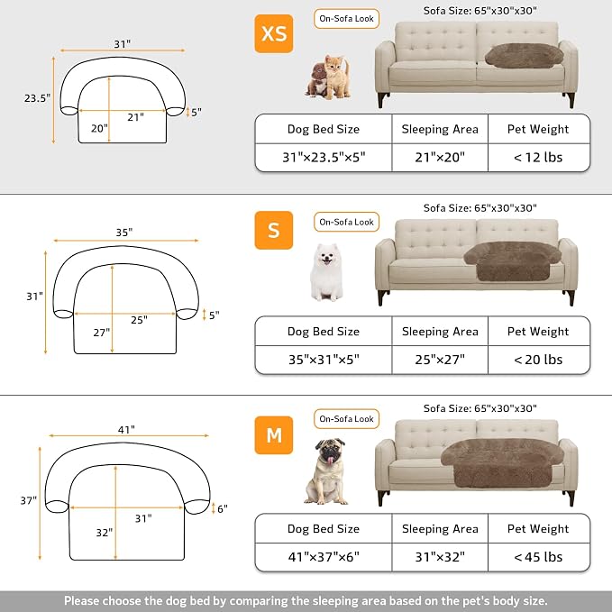 Calming Dog Bed Fluffy Plush Dog Mat for Furniture Protector with Removable Washable Cover for Large Medium Small Dogs and Cats (XS(31“x23.5”x5), Camel) - Image 5