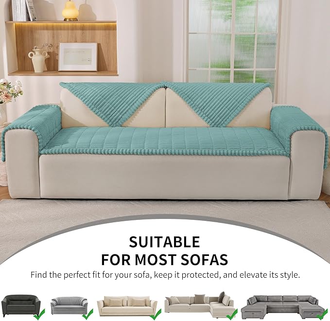 Couch Cover for Dogs,Washable Non-Slip Pet Friendly Sofa Protector | Thick Flannel Sofa Cover,Nonslip, Washable,Anti-Pilling,Pet Friendly,for Dogs & Cats,Cozy Protect Against Fur,27.6" x 35" - Image 6