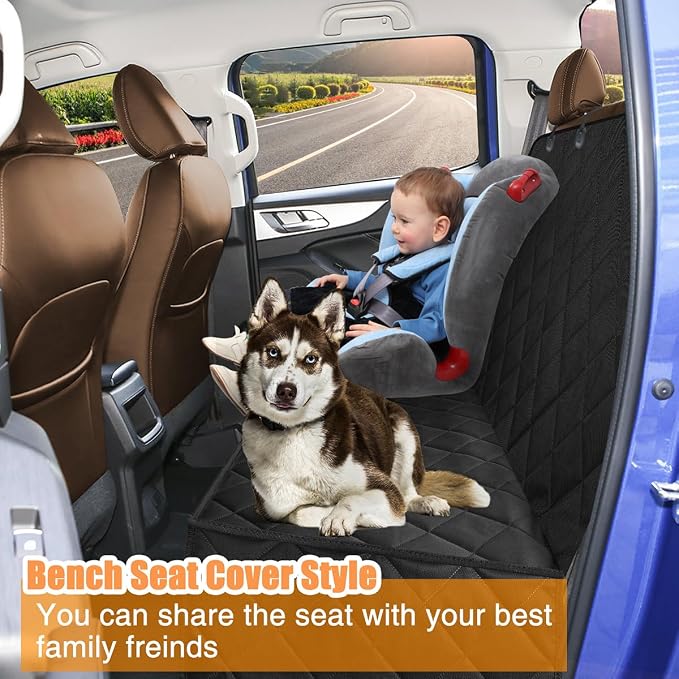 Kytely Dog Car Seat Cover XL, Heavy Duty Dog Seat Cover for Back Seat, 100% Waterproof Nonslip Hammock for Car with Side Flap, Scratch Proof Pet Back Seat Covers - Image 7