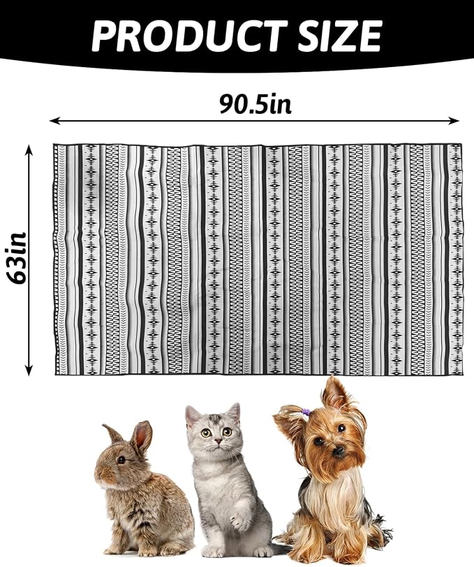BNOSDM 91" X 63" Extra Large Rabbit Cage Liners Washable Reusable Bunny Bedding Pets Dog Whelping Pads with Anti Slip Bottom Pad Rug for Dogs Chinchillas Cats Guinea Pigs Ferrets - Image 2