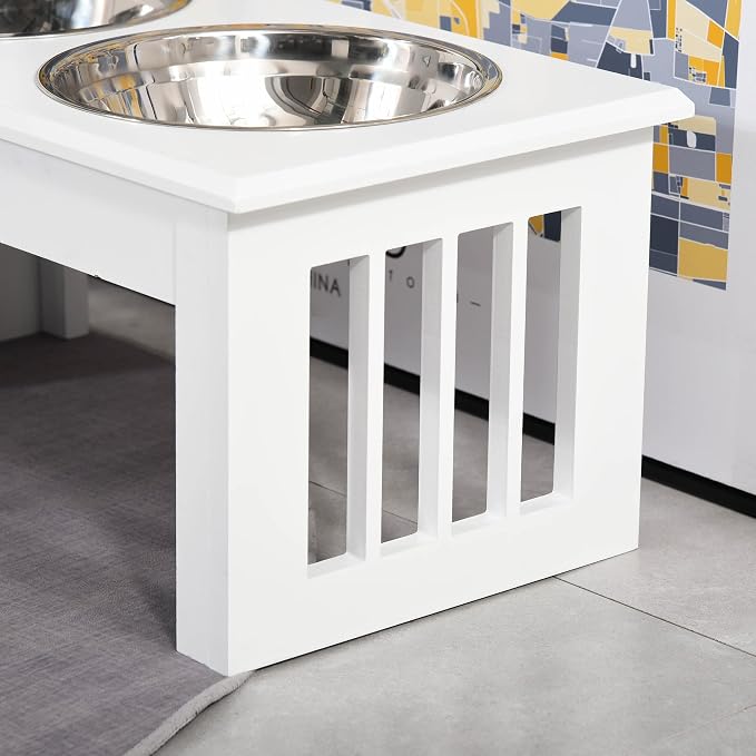 Small Dog Feeding Station - 6" Height for Messy Eaters, with Stainless Steel Elevated Bowls & Modern Wooden Frame, Ideal Dog Food Stand for Indoor Use - Image 7