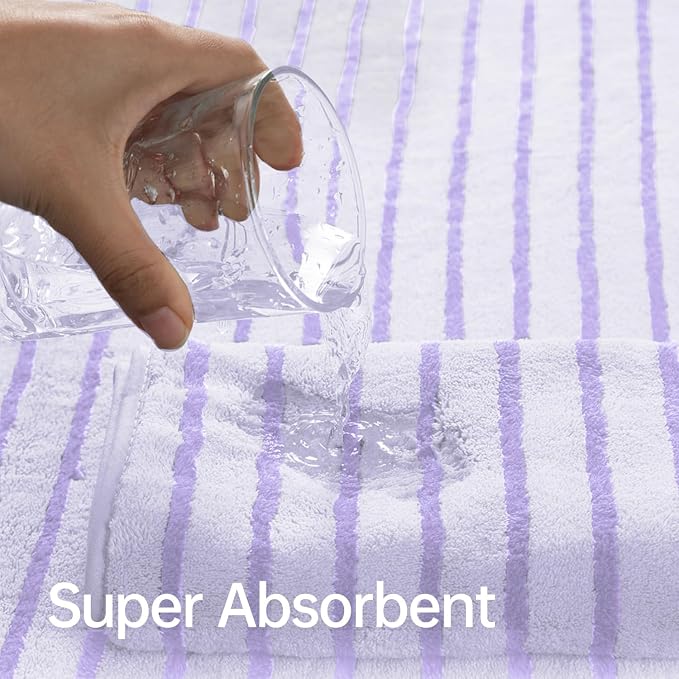 Mistyrose Bath Towels,4 Pack Purple 35"x70" Large Bath Towels Microfiber Absorbent XL Bath Sheets Super Soft Towels for Bathroom Quick Dry Oversized Shower Towels for Family Hotel Spa Gym - Image 5