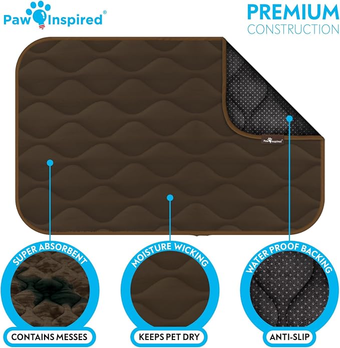 Paw Inspired Washable Padded Crate Mats for Dogs, Dark Brown, 29x18 Inch | Fits 30-inch Kennels, Leakproof, Waterproof Bottom, Plush Dog Pad, Pet Bed - Image 5