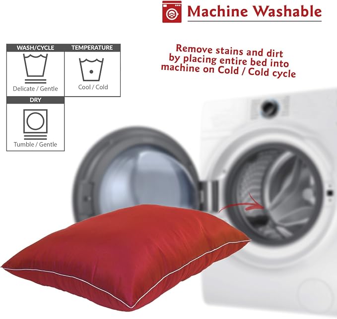 Majestic Pet 28-Inch by 35-Inch Super Value Pet Bed Medium, Red (Pack of 3) - Image 5