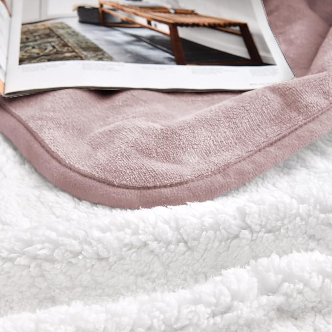 Waterproof Blanket for Bed Couch Sofa, Soft Liquid Pee Proof Pet Blanket for Dog Puppy Cat, Reversible Sherpa Fleece Furniture Protector (Dusty Pink, 50x60 inches) - Image 6