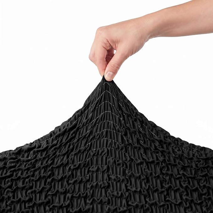 PAULTO BY GA.I.CO. Stretch Sofa Slipcovers – Soft Elastic Fabric Couch Cover for Armchair Loveseat 3-Seater & 4-Seater Sofa Cover – Non-Slip Furniture Protector Washable - Black (21"-39" Wide) - Image 7
