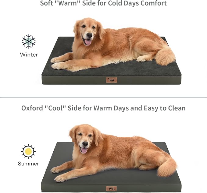 Waterproof Orthopedic Outdoor Dog Bed XL for Extra Large Dogs | Egg Crate Foam for Joint Support, TPU Waterproof Layer, Machine Washable 1680D Oxford Cover, 44 x 32 Inch, Up to 90 lbs - Image 3
